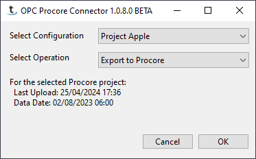 Configuration selected for export