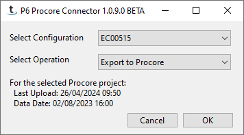 Exporting with an existing config